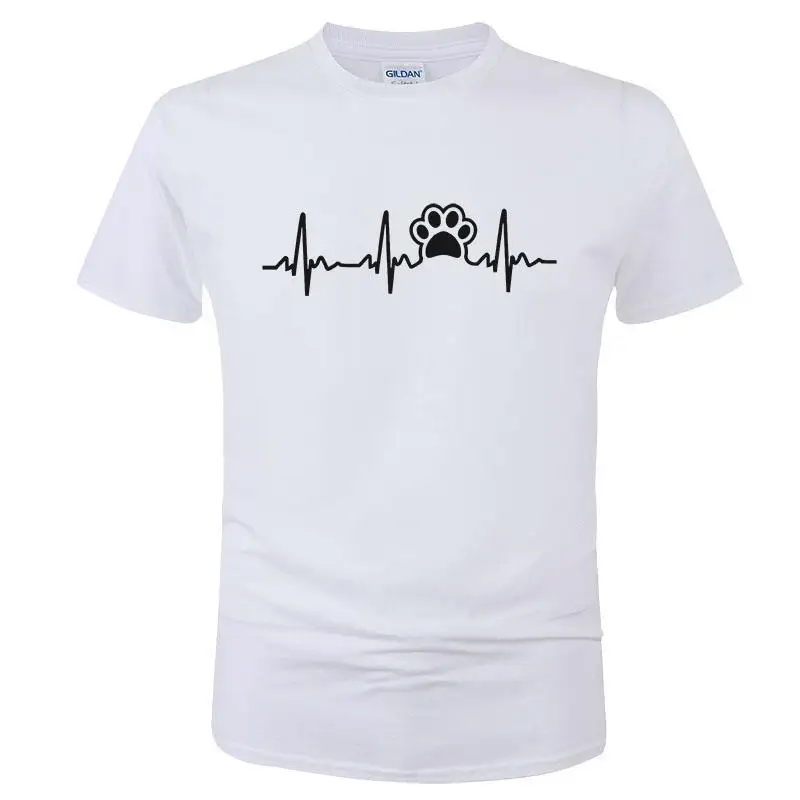 

2020 Paw Lifeline T-Shirt For Men Summer Cotton Short Sleeve Cat Footprints Tee Fashion Printed Homme T Shirt Unisex Clothes C57