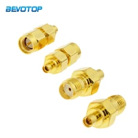 10pcslot sma to mmcx coax connector sma male female to mmcx female jack rf coaxial adapter gold plated 50 ohm