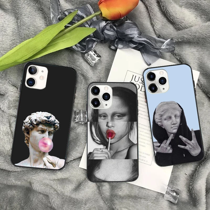 

Mona Lisa Art David Phone Case for iPhone 11 12 13 mini pro XS MAX 8 7 6 6S 5s Plus X SE XR 2020