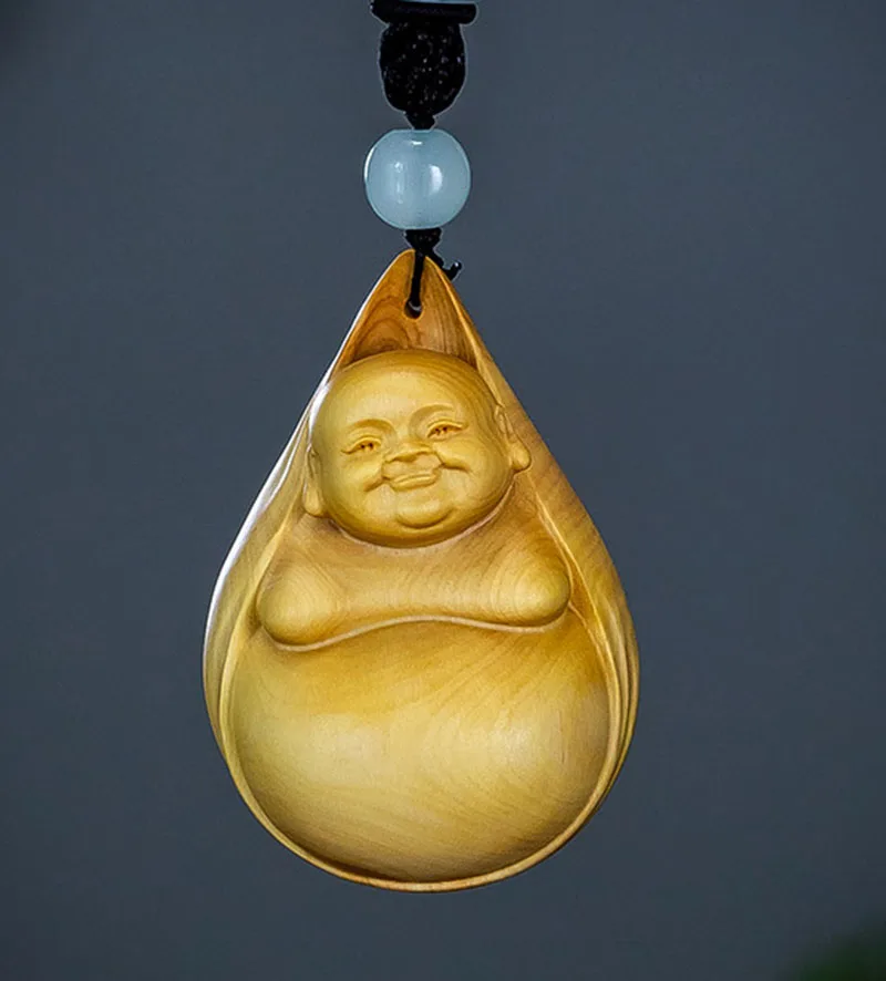 XS650-5 9 кулон Майтрейя фигурка Будды самшит резьба по дереву автомобильная сумка