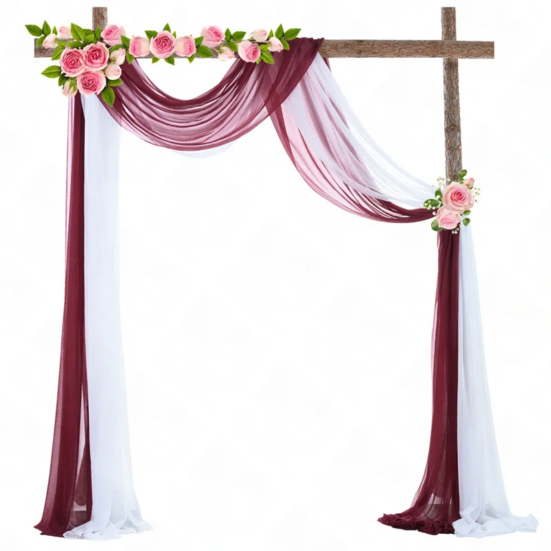 

2022 New White Tulle Curtains Wedding Decoration Backdrop White Curtains Wedding Backdrops Blackout Curtains For Living Room