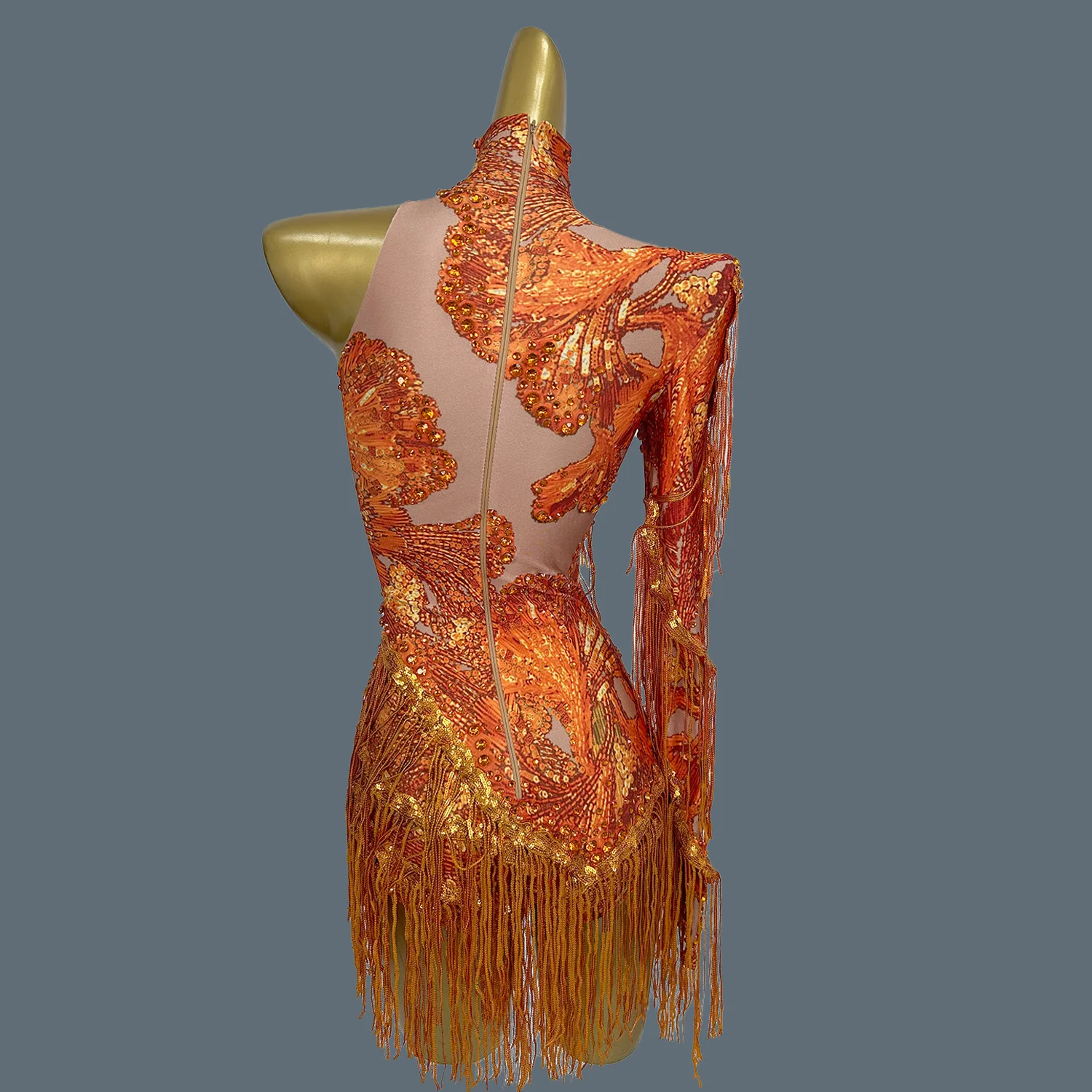 Сексуальное боди для танцевального шоу на одно плечо с рукавами женщин