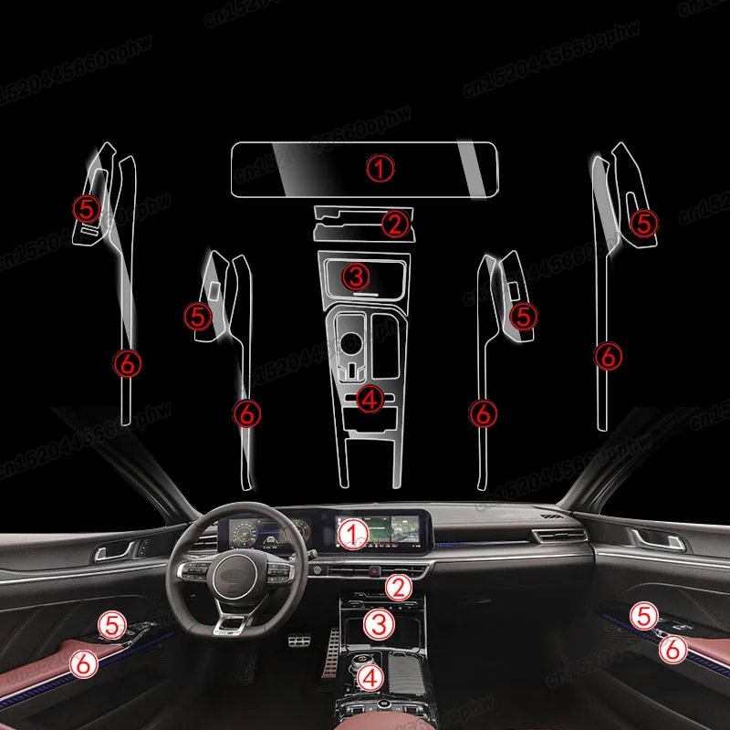 HD transparent car dashboard screen interior gear anti-scratch protector film sticker for kia optima k5 2020 2021 2022 panel