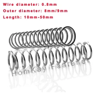 10203050 pcs 304 stainless steel compression spring wd 0 8mmod 8mm9mmlength 10mm 50mm release pressure spring