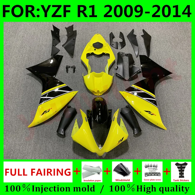 

New Motorcycle Whole ABS Fairings Kit for YAMAHA YZF-R1 2012 2013 2014 YZF R1 09 10 11 12 13 14 Bodywork fairing yellow black