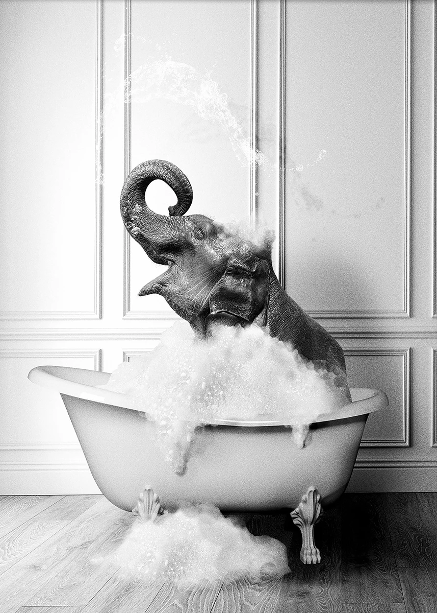 Современное абстрактное искусство животные в ванной плакат на холсте антони фалат современное польское искусство