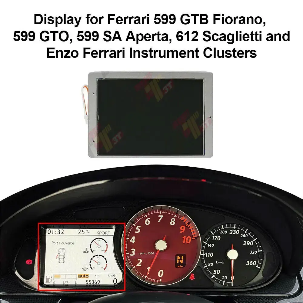 Фото Дисплей для приборной панели Ferrari 599 GTB Fiorano, 599 GTO, 599 SA Aperta, ЖК-экран приборной панели №3