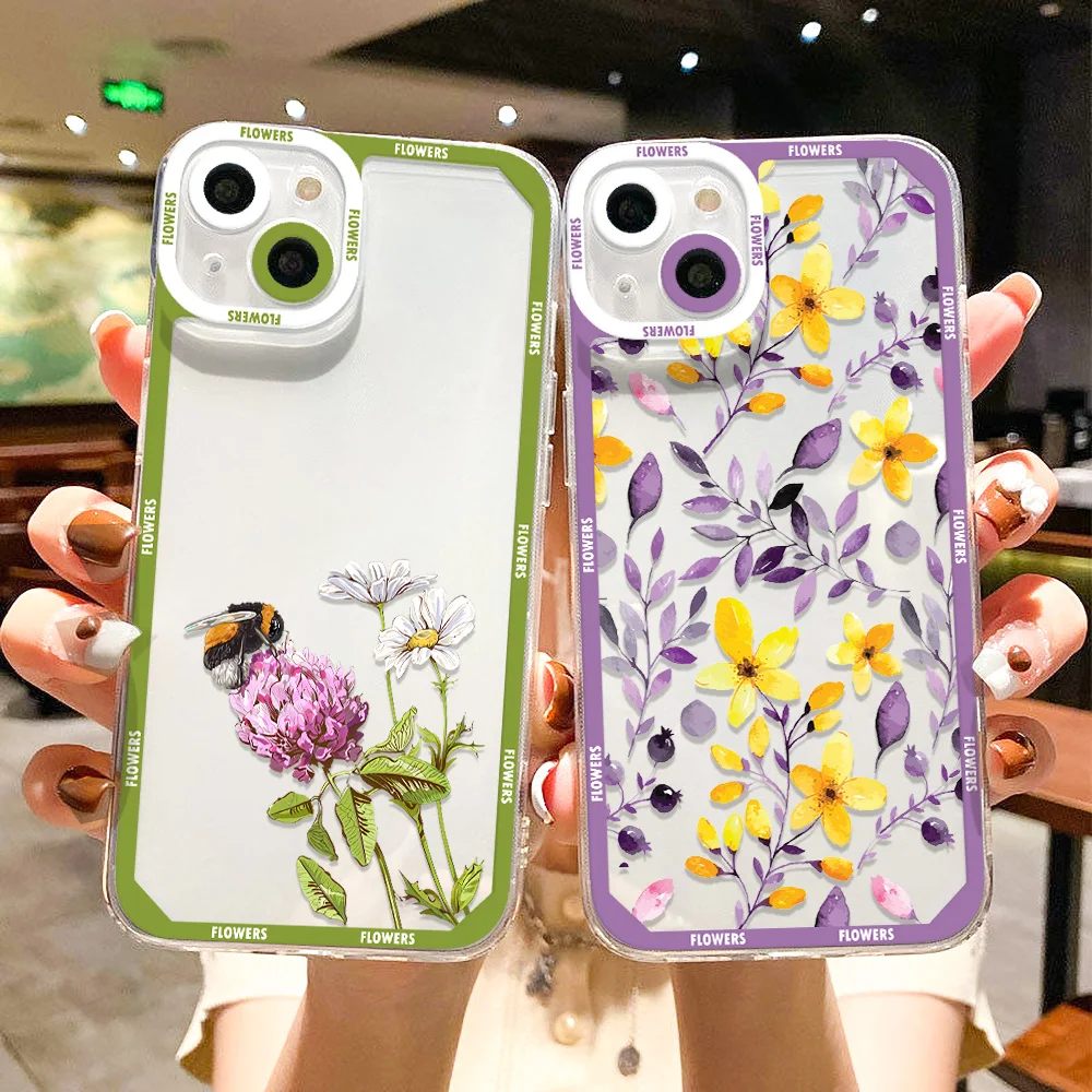 

Clear Flower Phone Case For Realme 8i 9i 5 5i 6i 5s 2 Pro C31 C35 C15 C11 C20 C21Y C25Y C25S C12 OPPO Reno 5 6 Lite 6Z 5Z Cover
