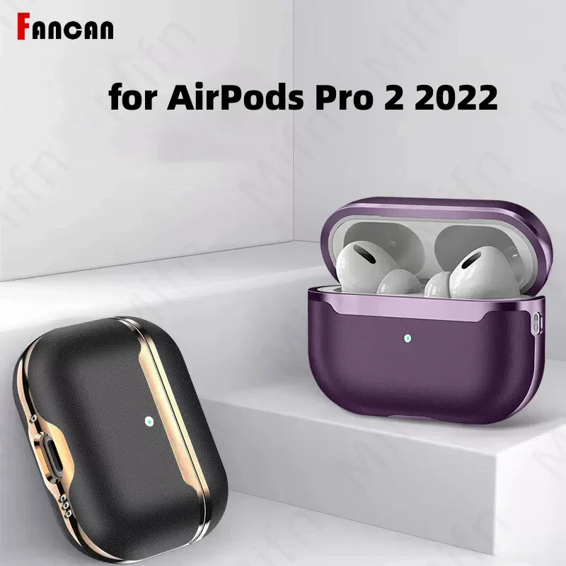 

Кожаный чехол для Air pods Pro 2, кожаный роскошный чехол с ремешком для Airpod Pro 2, чехол для наушников AirPods Pro 2, роскошный чехол