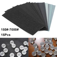 15pcs sandpapers wet dry use assorted sand paper sheets 150 7000 grit for wood metal polishing automotive