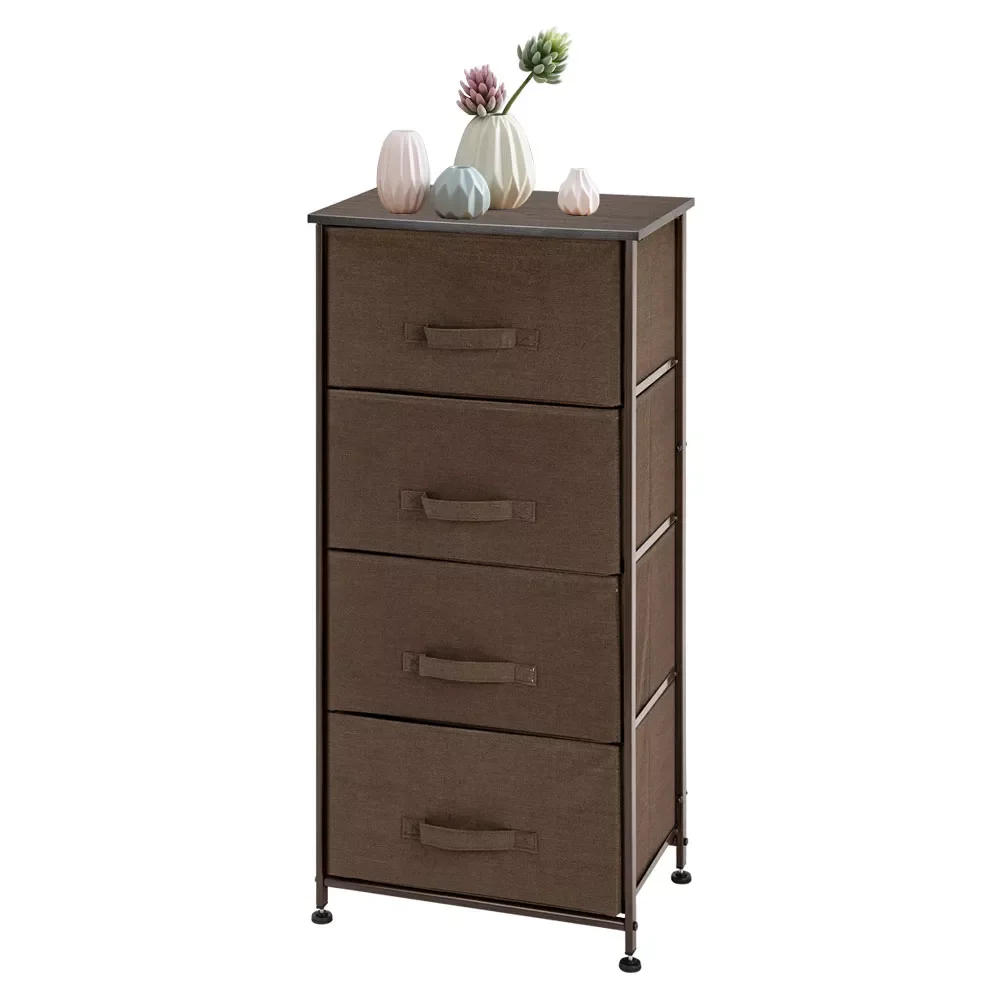 

4 Drawers Fabric Dresser Storage Organizer Tower Non-woven Chest of Dresser Home Bedroom Furniture Space Saving