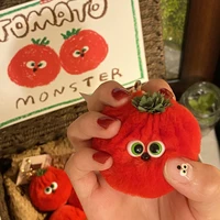 cute plush doll keychain sweet persimmon tomato peach lemon mochi monster small pendant pendant jewelry accessories