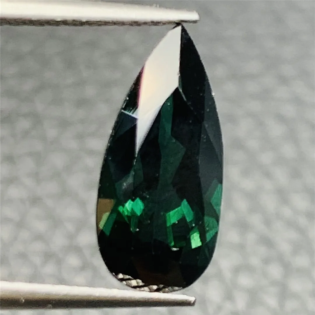 1Pcs/Lot Natural Tourmaline Bare Gemstone Baguette Drop Shape Green DIY Material Necklace Ring  Man Woman Jewelry Valet Inlay