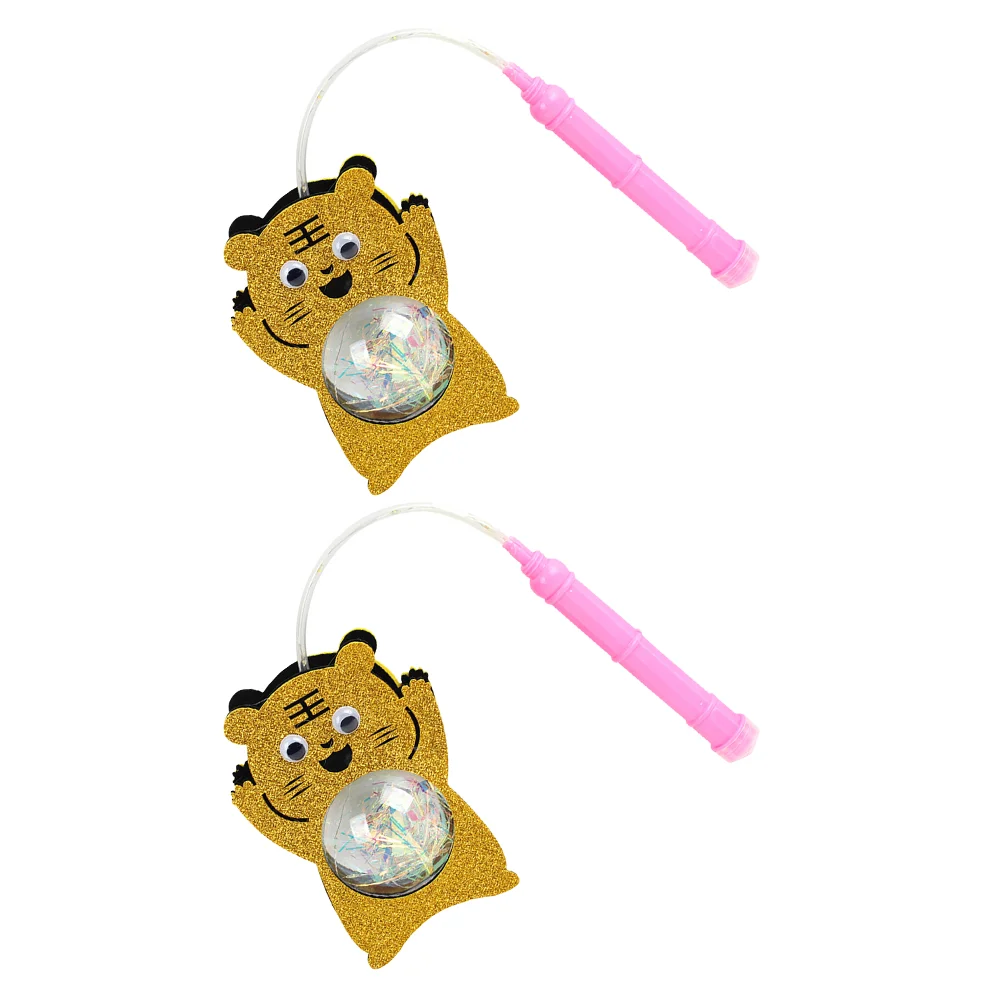

2Pcs Year Of The Tiger Lantern DIY Illuminated Lanterns Children's Cartoon Lanterns