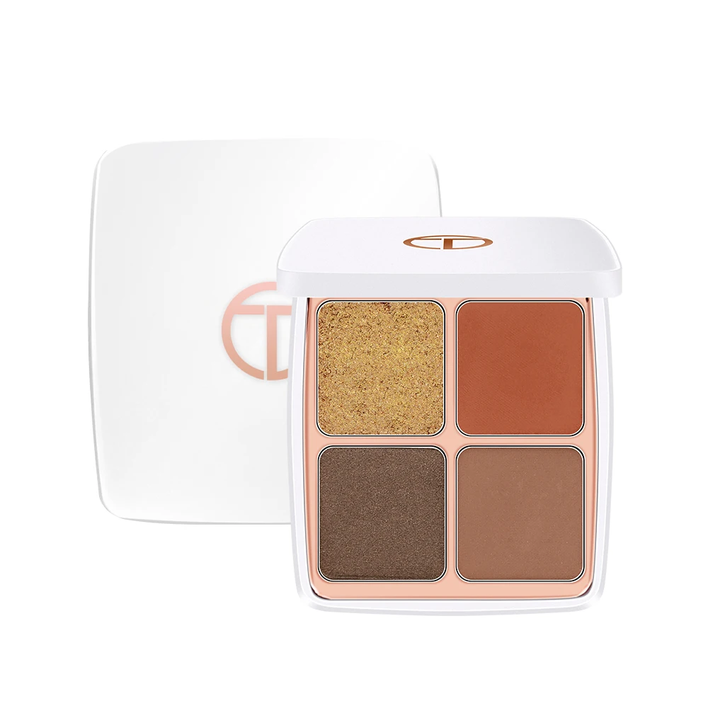 

4 Color Eye Shadow Plate Shimmering Pink Pearlescent Waterproof Peach-colored Eye Shadow Plate Earth Color