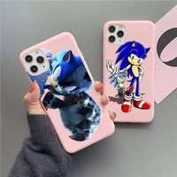 sonic the hedgehog phone case for iphone 13 12 11 pro max mini xs 8 7 6 6s plus x se 2020 xr matte candy pink silicone cover