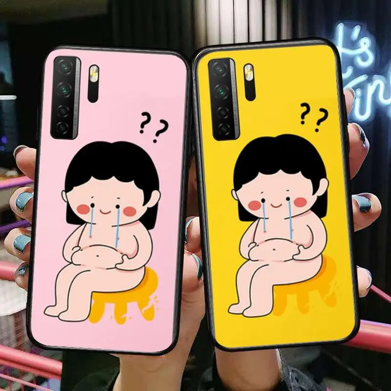 

Fat cute little girl Black Soft Cover The Pooh For Huawei Nova 8 7 6 SE 5T 7i 5i 5Z 5 4 4E 3 3i 3E 2i Pro Phone Case cases
