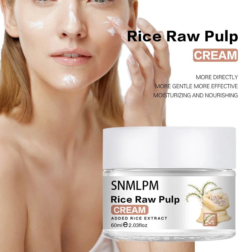 60ml Rice Puree Face Cream PORES SHRINKING,SKIN MOISTURIZING &WHITENING Shrink Pores Skin Barrier Free Shipping