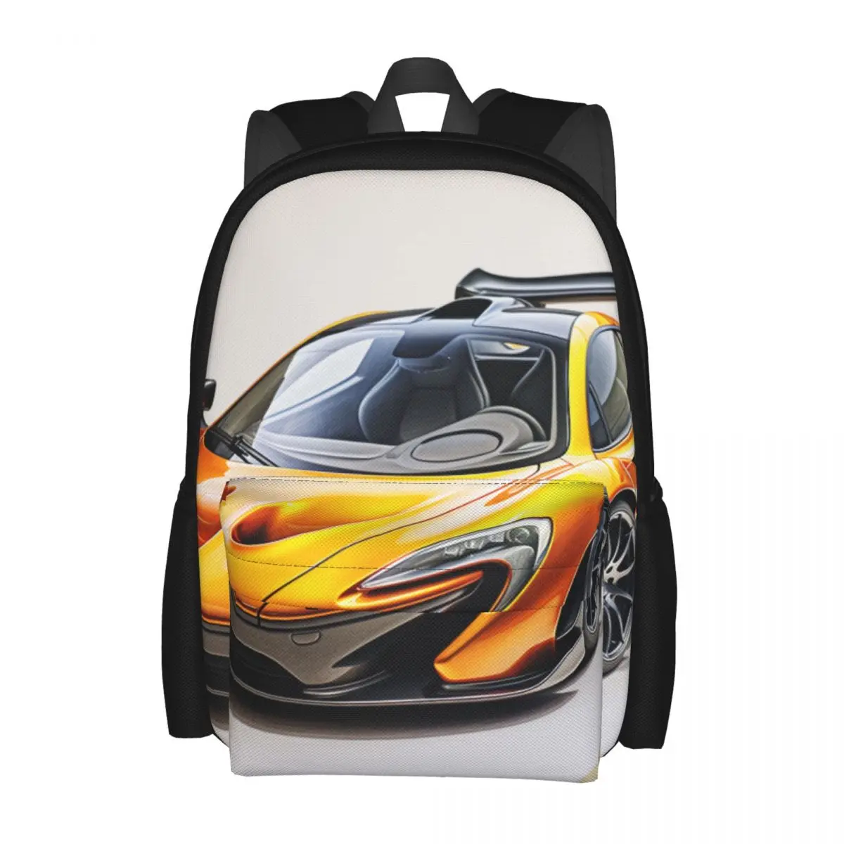 

Powerful Sports Car Backpack Colored Cartoon Pencil Art Daily Backpacks Female Design Print School Bags Modern Rucksack