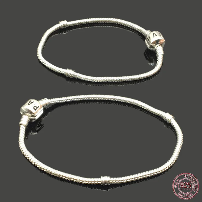 

Модный популярный браслет из стерлингового серебра S925 пробы с квадратными буквами и пряжкой змеиная кость браслеты подходят оригинальные изысканные бусины Сделай Сам Изысканные Подарки