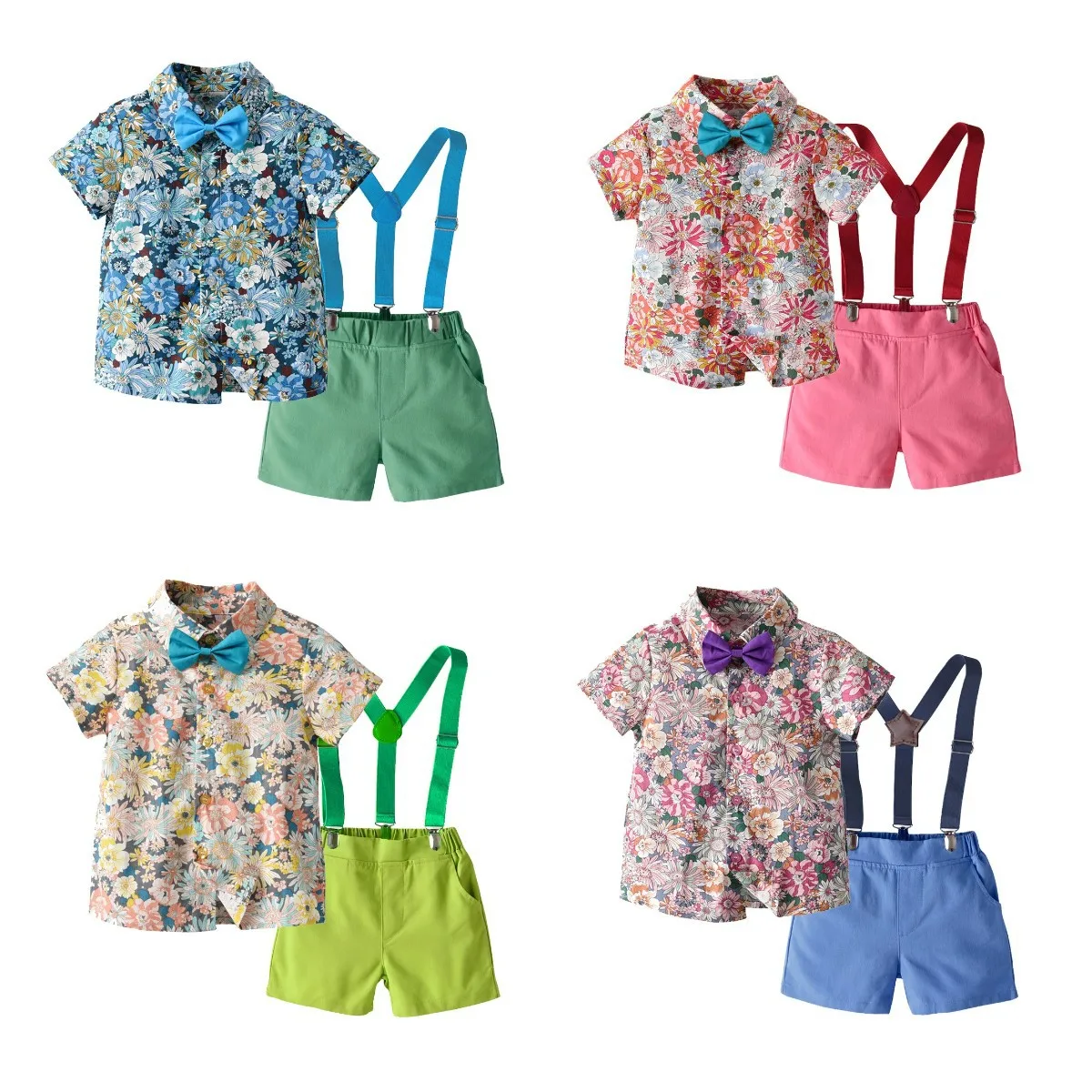 Одежда для мальчиков, летняя рубашка + шорты, комплект одежды для мальчиков от 5 до 6 лет, детская одежда для мальчиков