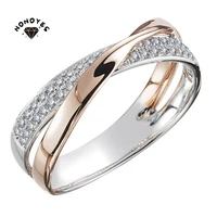 nonoyes classic wedding rings for women fashion two tone cross dazzling engagement ring female popularity jewelry accessories