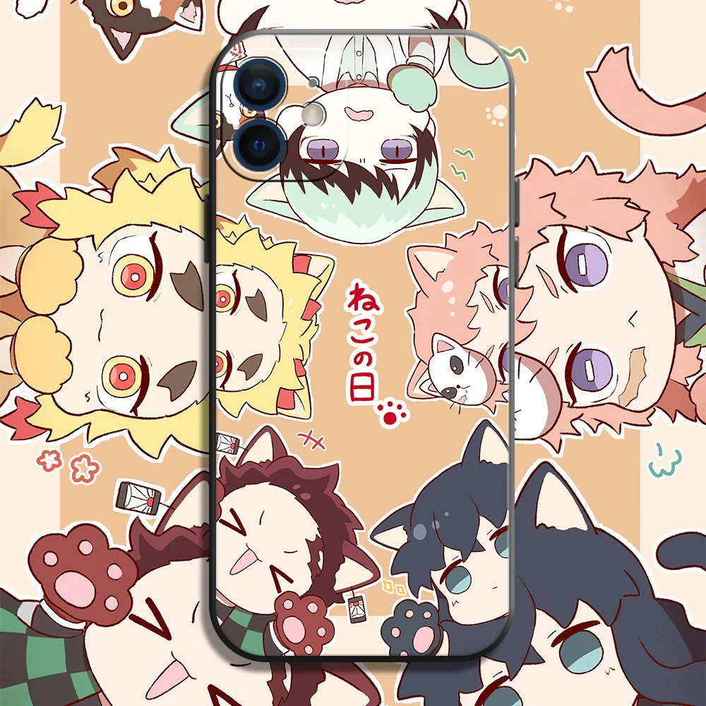 

Demon Slayer Phone Case For iPhone 11 12 13 Pro MAX Mini 6 7 8 6S Plus X XR XS SE 2020 Soft TPU Anime Cartoon Funda Back Cover