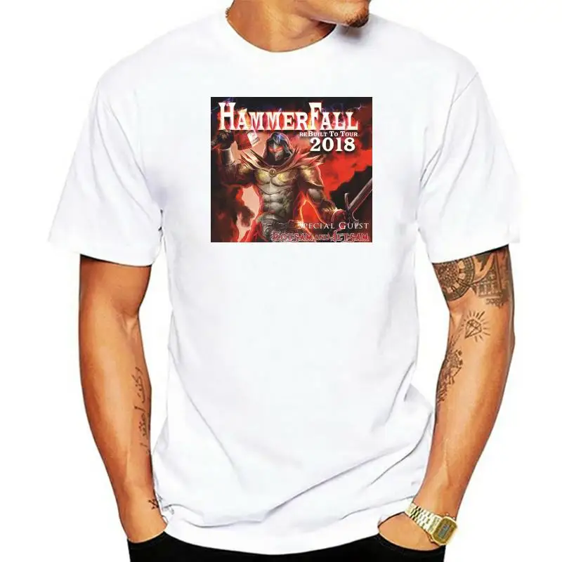 

New HammerFall Rebuilt To Tour 2022 Men's Black T-Shirt Size S To 3XL Sportswear Men Tops TEE Shirt