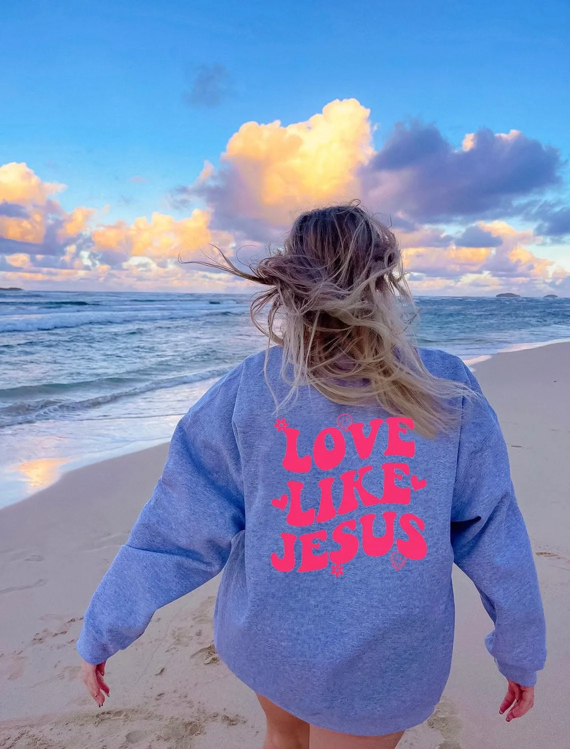 Хлопковый свитшот с изображением Иисуса из христианской моды | Женская одежда