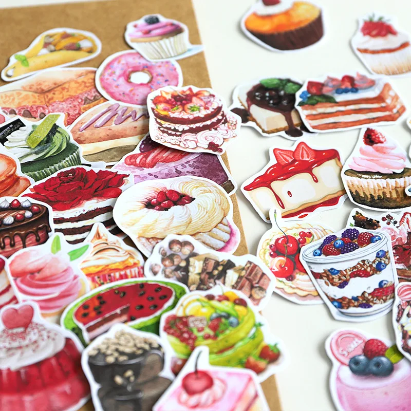 

100 pcs/pack Cartoon Gourmet food Sticker Package Kawaii Animal Food Stickers DIY Journal Notebook Decorative DIY Stickers