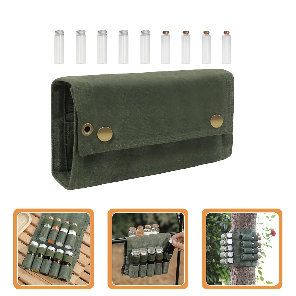 

Campingseasoning Bottle Bag Travel Portable Containers Bottles Salt Shaker Storage Holder Glass Condiment Box Case Organizer