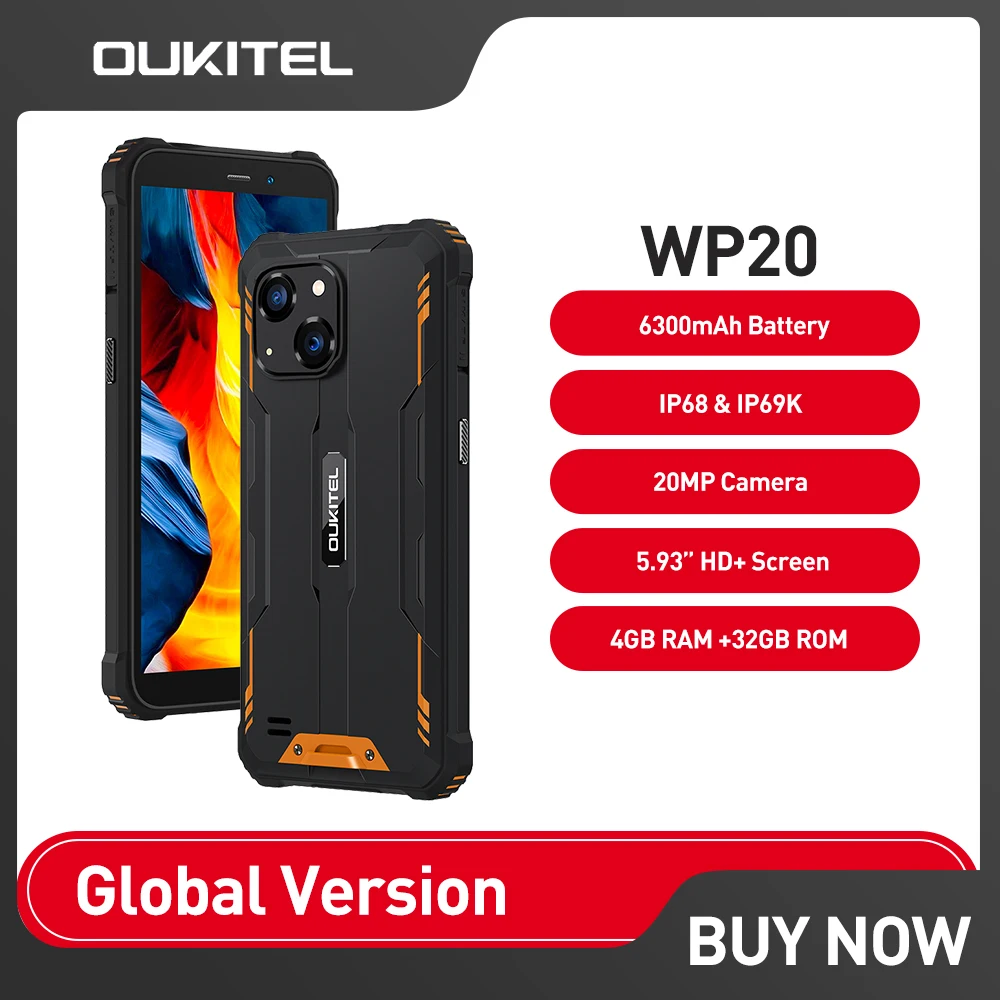 ​OUKITEL WP20 Android 12 IP68 Rugged Cellphones 5.93