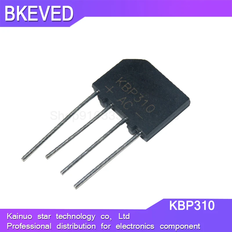 10 шт., мостовой выпрямитель KBP310 1000 в 3 А, Диод KBP206 KBP210 KBP307