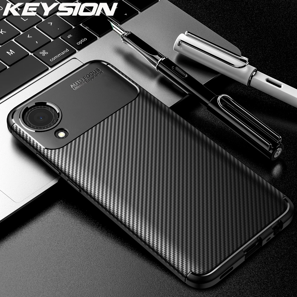 

Ударопрочный чехол KEYSION для Samsung A03 Core, роскошная Мягкая силиконовая задняя крышка из углеродного волокна для Galaxy A22S 5G A03