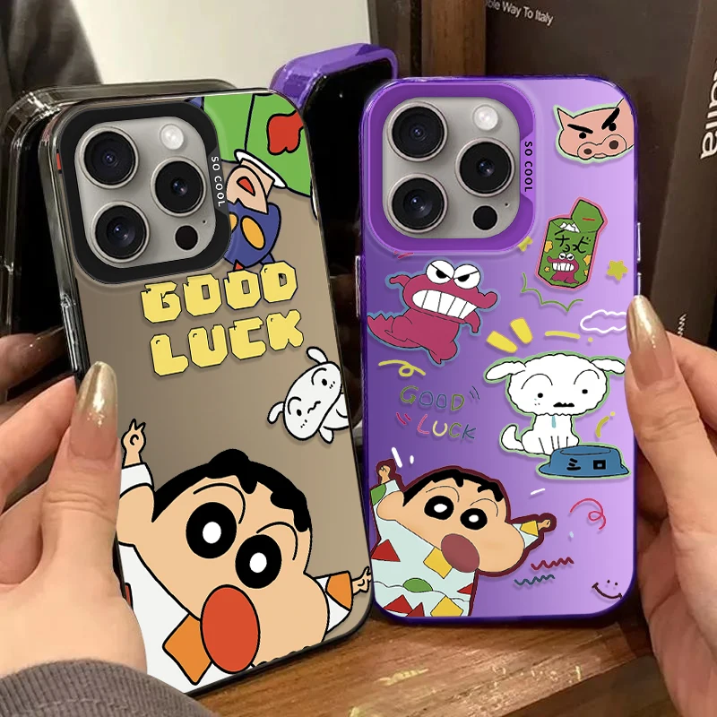 Чехол-бампер с покрытием для телефона iPhone 15 14 13 12 11 Pro Max Plus Mini XR XS X 7 8 SE 2020 Lovely C-Crayon