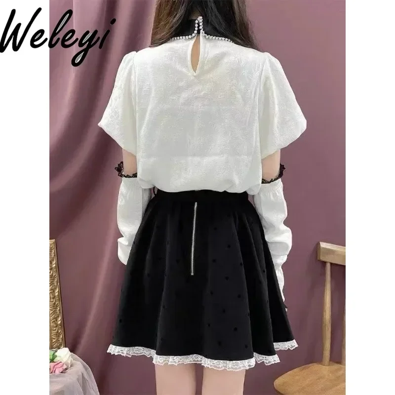 Японская рубашка для массового производства розовая с нарукавником Rojita Kawaii