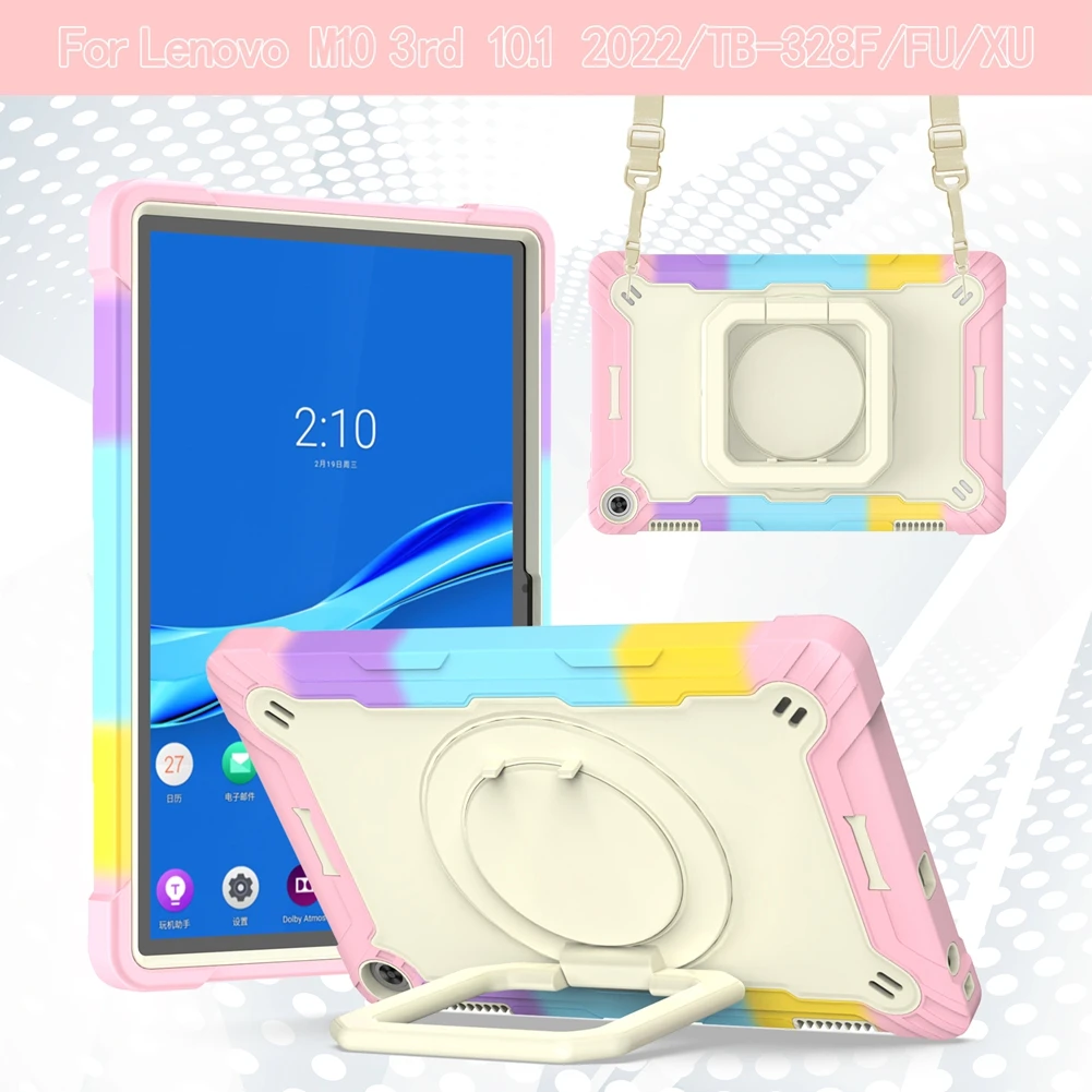 

Cover For Lenovo Tab M10 3rd Gen 10.1" TB-328F TB-328FU TB-328XU Heavy Duty Shockproof Hand Ring stand Kids Tablets Case Fundas