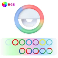 portable rgb colorful flash lighting led selfie ring lamp for mobile phone for youtube vlog cellphone live photography fill lamp