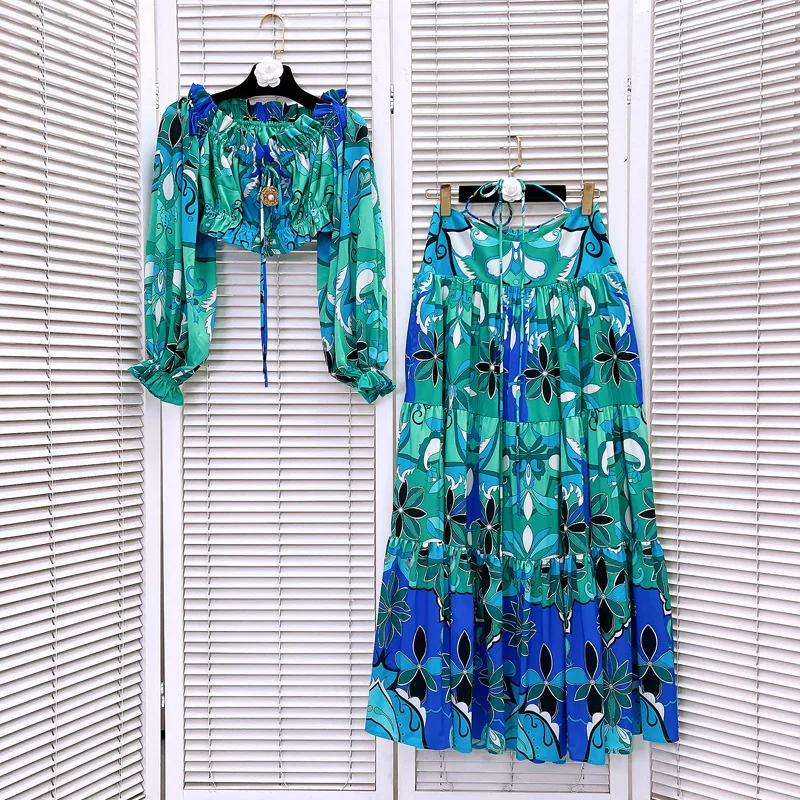 [ZOCI] Пляжный курорт с цветочным принтом на одно плечо короткий топ объемными