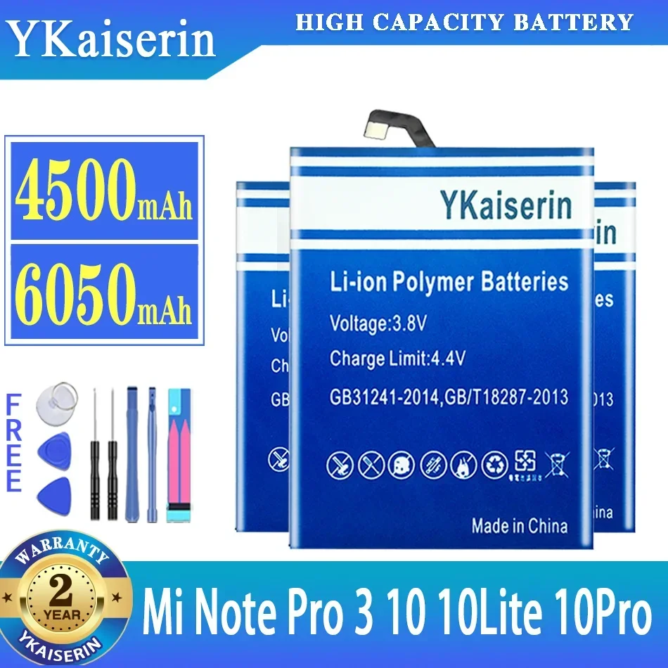 Аккумулятор ykaisin для Xiaomi Mi Note 3 10 Lite Pro Note3 Note10 Note10Pro/CC9 CC9Pro батарея с бесплатными