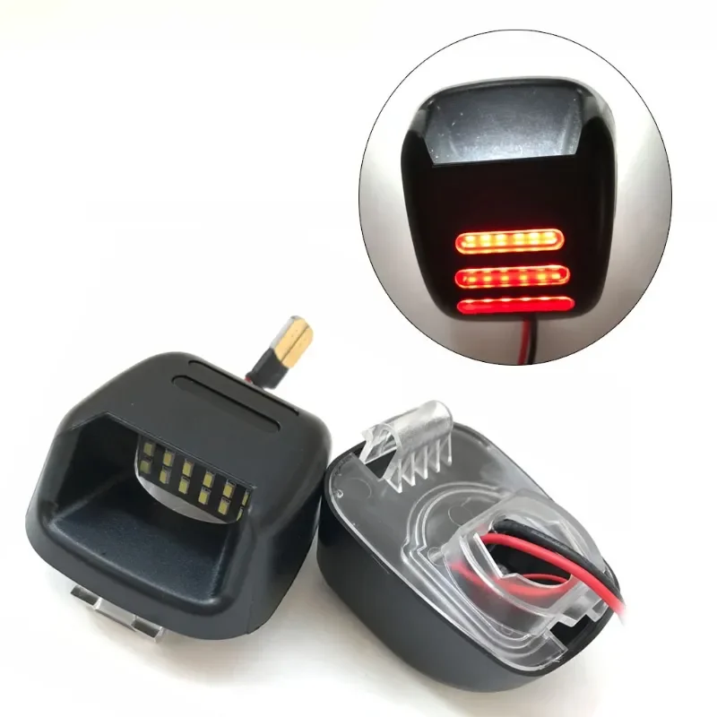

LED License Plate Lights Lamps For Navara D40 Frontier Xterra Titan,Powered by SMD LED Lights and Red OLED Neon Tube