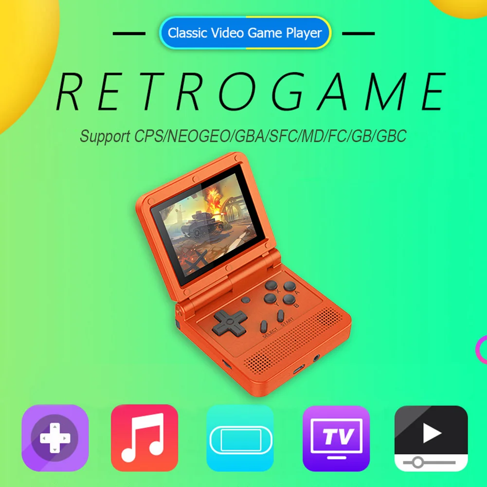 

V90 Retro Flip Game Player 3.0 inch IPS Handheld Console 3000 Classic Pocket Mini Video GameBoy