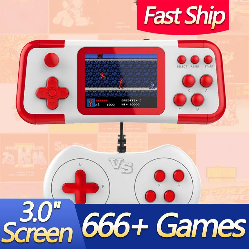 

A12 Retro Super Classic Portable Home Handheld Video Game Console With Built-in 666 Games 3.0" Screen Player For Children Gift