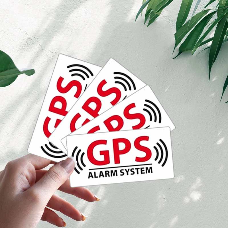 

4 Pcs ALARM SYSTEM GPS TRACKING DEVICE Security Safety Warning Vinyl Decal Waterproof Windshield Auto Accessories #S90268