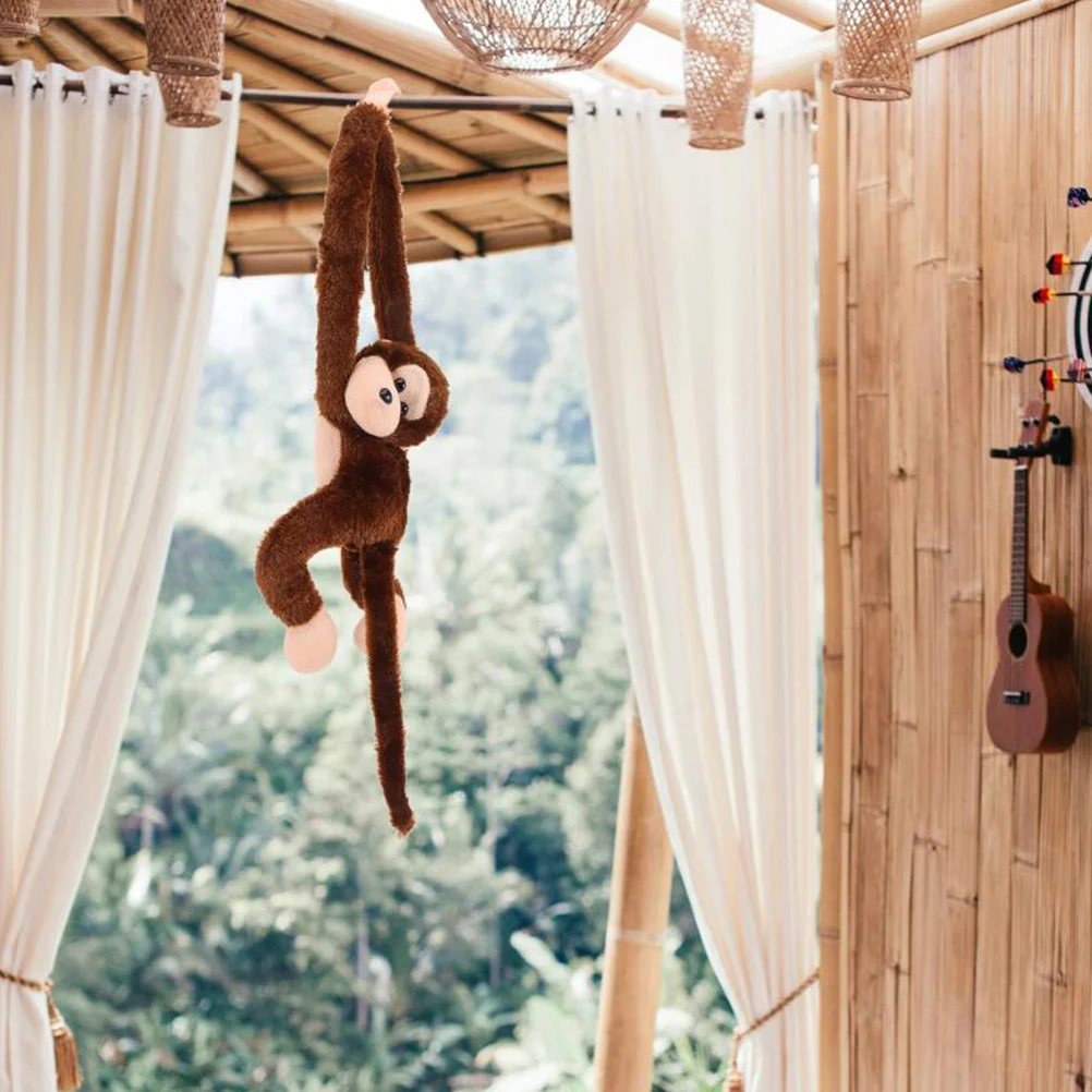 

2 Pcs Gibbon Stuffed Monkey Large Plush Toy Hanging Decor Pp Cotton Long Arm