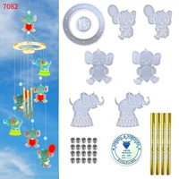 elephant wind chime crystal epoxy mold diy wind chime wall hanging decoration mold elephant love pendant silicone mold