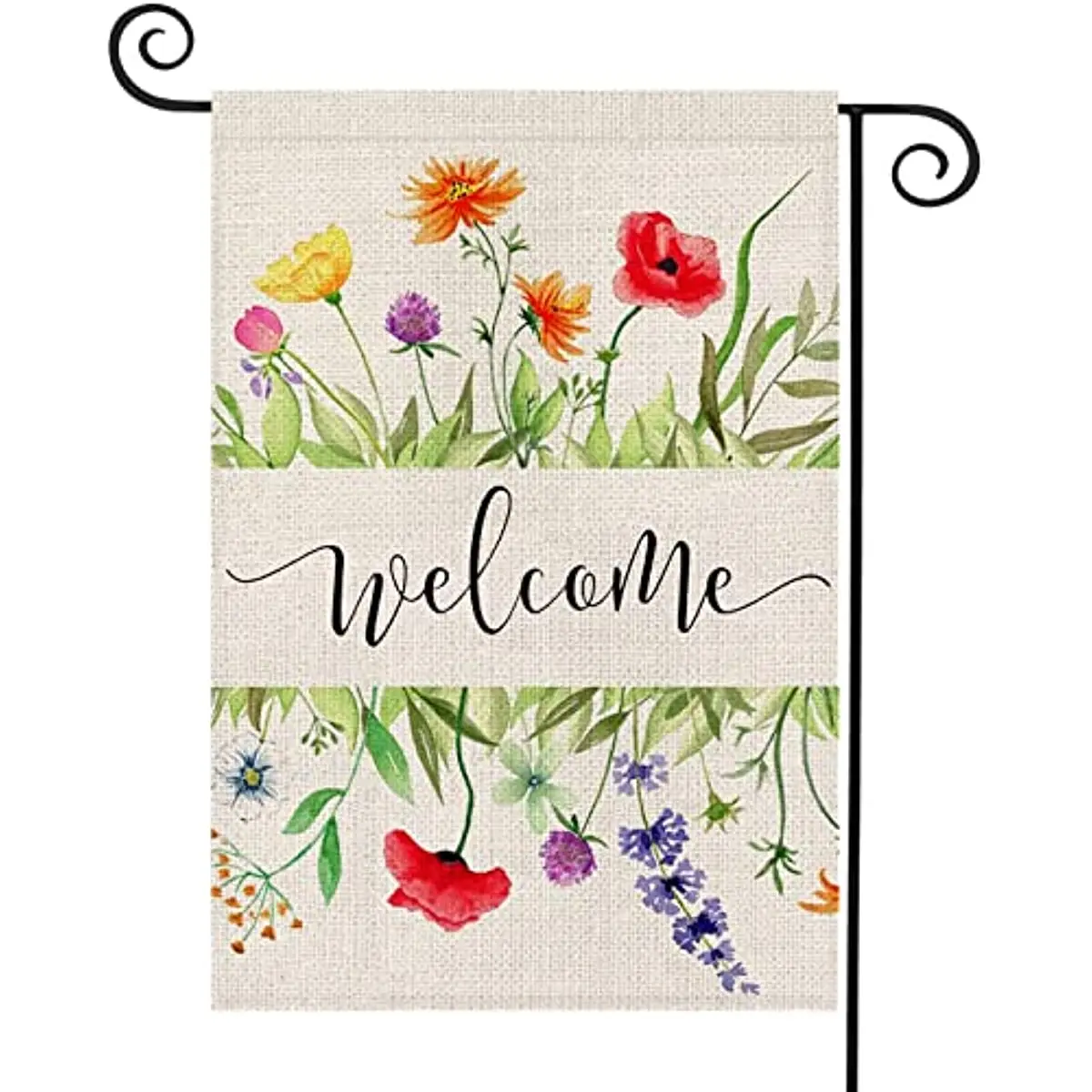 

Welcome Spring Garden Flag Watercolor Floral Spring Flag Summer Flag Vertical Double Sided Yard Flag Porch Flag Outdoor