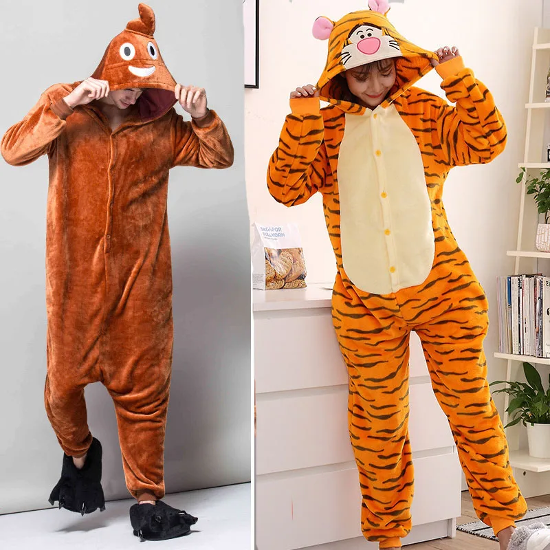 Пижама в виде единорога для взрослых зимняя одежда сна кигуруми панда кролик