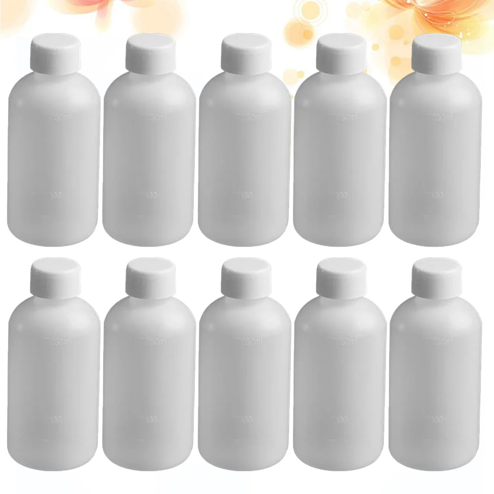 

1 Set/10pcs 250ml Thicken Reagent Bottle Leakproof Plastic Bottle Narrow Mouth Bottle Acid and Alkali Resistant Bottle