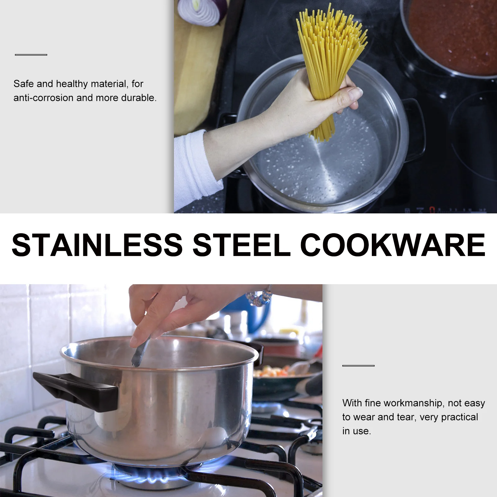 

Pot Pasta Steel Stainless Cooking Strainer Lid Noodles Soup Cooker Pan Ramen Spaghetti Saucepan Steamer Boiling Stock Kitchen